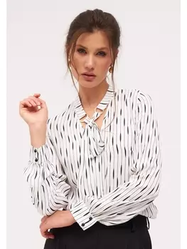 Блузка 4015.1 белый с принтом