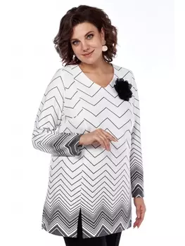 Блузка 4048 бело-серый