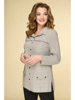 Блузка 4372 беж клетка