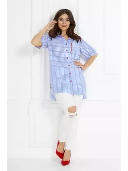 Блузка 437-голубой