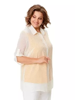 Блузка 5034 желтый мелкий горох
