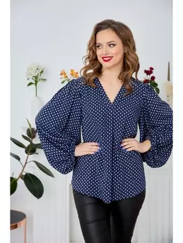 Блузка 512 синий в ромбы