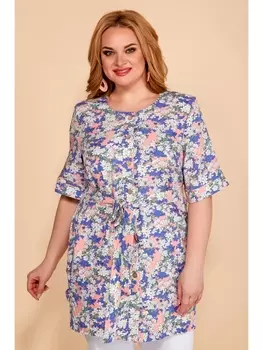 Блузка 546/3 голубой с розовым