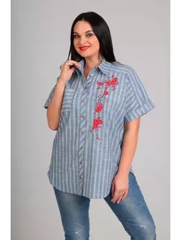 Блузка 62308-зеленая полоска