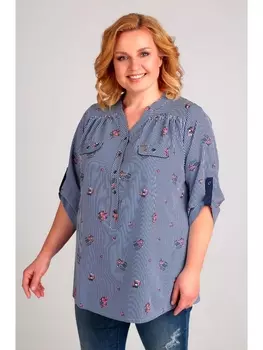 Блузка 62329 синяя полоска