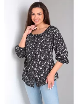 Блузка 62435 черный(цветы)