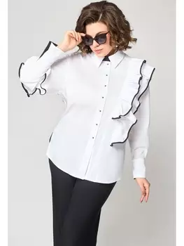 Блузка 7136-1 белый с черным