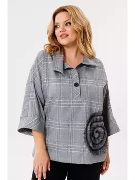 Блузка 788 серый, клетка