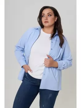 Блузка Бледно-голубая хлопковая рубашка арт.3474