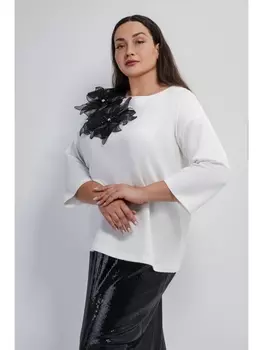 Блузка Блуза белая с объемным декором арт.3846