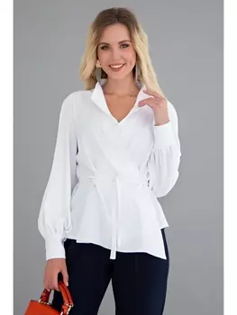 Блузка Блуза "Идеальная асимметрия" (белая) Б1525-11