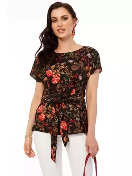 Блузка Блуза "Красотка" (цветы на черном) Б2286
