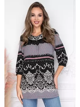 Блузка БЛУЗА ВИЛАДЖ (БЛЭК ГРЕЙ) 31Б1341