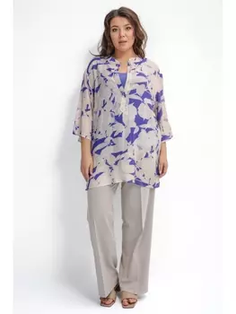 Блузка Блузка-двойка с принтом ЦВЕТЫ арт.3625