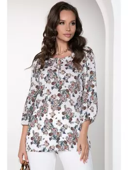 Блузка БЛУЗКА ЛУИНА (ВАЙТ БРАУН) 31Б3774