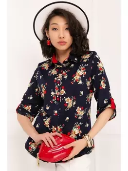 Блузка БЛУЗКА МОНТАЛЕ (БЛУ ФЛОВЕРС)