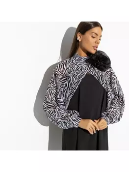 Блузка Деловой взгляд (с брошкой)