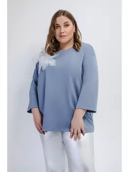 Блузка Голубая блуза с объемным декором арт.3846