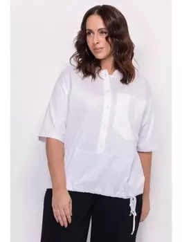 Блузка Хлопковая белая блуза с кулиской арт.3279