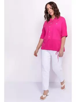 Блузка Хлопковая блуза на кулиске, фуксия арт.3279