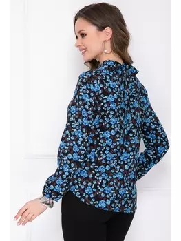 Блузка ЛОЛИНА (ДАРК БЛУ ФЛОРА)