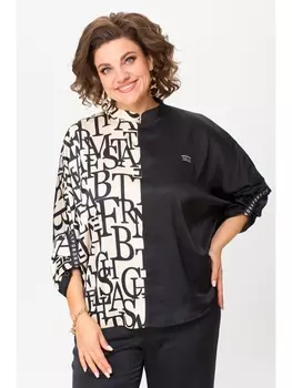 Блузка М-968С черный с бежевым