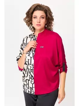 Блузка М-968В красный+черный с бежевым