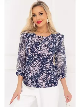 Блузка МЕЛАЦЦО (БЛУ ФЛОВЕРС)