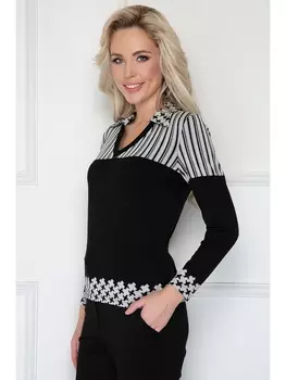 Блузка МОНТОНЕ (БЛЭК ВАЙТ)
