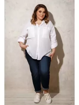 Блузка Рубашка из смесового льна арт.3251