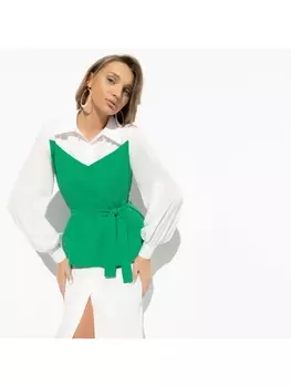 Блузка С высоты очарования (sexy green, с поясом)