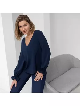 Блузка Смысл в деталях (dark blue)