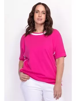 Блузка Свитшот с контрастной отделкой 3232 фуксия
