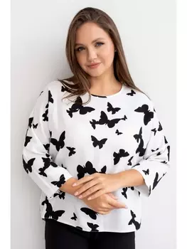 Блузка ТБ-300 бабочки на белом