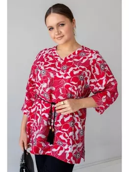 Блузка ТБ-88 цветы-малина