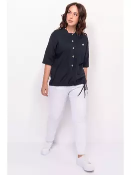 Блузка Тёмно-синяя блуза с кулиской арт.3279