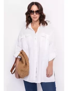 Блузка Удлиненная рубашка прямого силуэта 3251