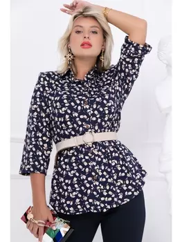 Блузки, рубашки БЛУЗКА МОНТАЛЕ (БЕЙЖ ФЛОВЕРС)