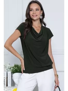 Блузки, рубашки БЛУЗКА СОТЭН (ДАРК ГРИН)