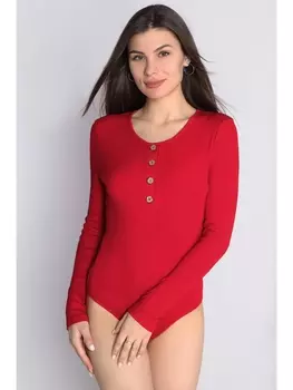 Боди Боди на пуговицах, красный