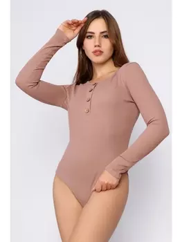 Боди Боди на пуговицах, бежевый