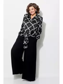 Брючные костюмы 1080-1 черный+белый