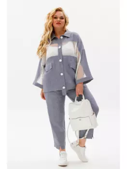 Брючные костюмы 1091 серый меланж