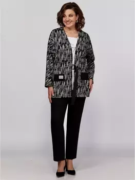 Брючные костюмы 1100-1 черно-белый