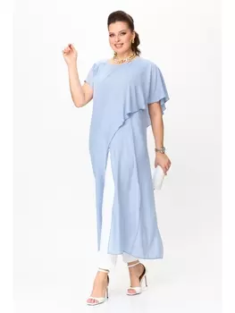 Брючные костюмы 1100.2 голубой/белый