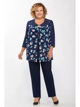 Брючные костюмы 1114-синий