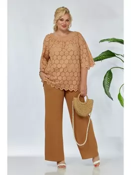 Брючные костюмы 1132 пшеничный/охра