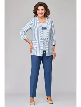 Брючные костюмы 1133-2 сине-белый