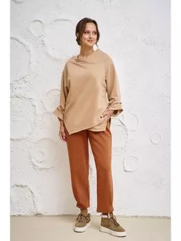 Брючные костюмы 1142 бежевый/терракот