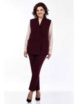 Брючные костюмы 1153 тёмно-бордовый
